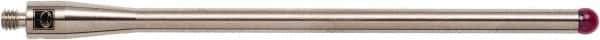 Renishaw - 0.1969 Inch Ball Diameter, Stainless Steel Stem, M4 Thread, Ruby Point Ball Tip CMM Stylus - 3.28 Inch Working Length, 0.1772 Inch Stem Diameter, 3-15/16 Inch Overall Length - Eagle Tool & Supply