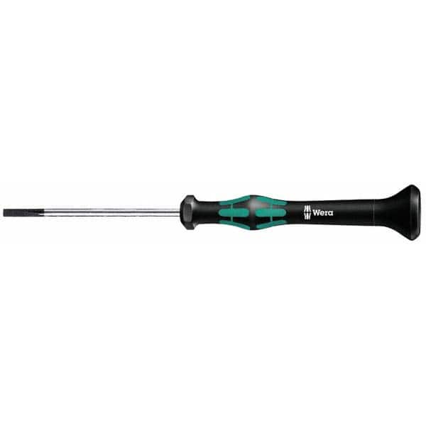 Wera - 1mm Blade Width, 137mm OAL, Precision Slotted Screwdriver - Eagle Tool & Supply