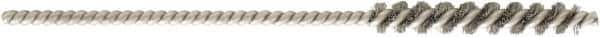 Brush Research Mfg. - 0.054" Diam Helical Stainless Steel Tube Brush - Single Spiral, 0.002" Filament Diam, 3/4" Brush Length, 3" OAL - Eagle Tool & Supply