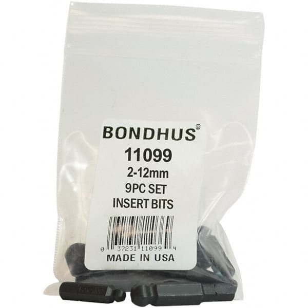 Bondhus - Screwdriver Bit Sets Type: Insert Bit Set Drive Size: 1/4 (Inch) - Eagle Tool & Supply