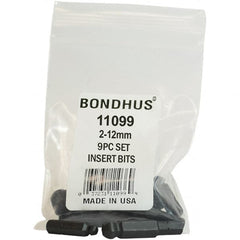 Bondhus - Screwdriver Bit Sets Type: Insert Bit Set Drive Size: 1/4 (Inch) - Eagle Tool & Supply