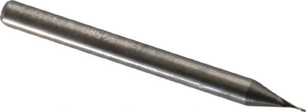 Niagara Cutter - 0.015", 0.045" LOC, 1/8" Shank Diam, 1-1/2" OAL, 2 Flute, Solid Carbide Square End Mill - Single End, Uncoated, Spiral Flute, 30° Helix, Centercutting, Right Hand Cut, Right Hand Flute, Series ME230 - Eagle Tool & Supply