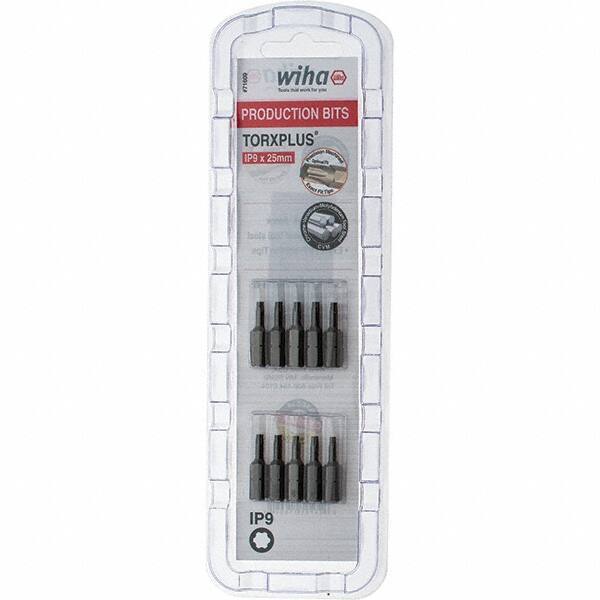 Wiha - 1/4" Drive IP9 Torx Plus Screwdriver Bit - 1" OAL, Insert Bit - Eagle Tool & Supply