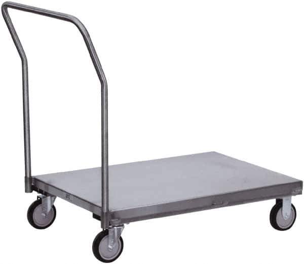 Jamco - 1,200 Lb Capacity Stainless Steel Platform Truck - Stainless Steel Deck, 30" OAW, 60" Platform Length, Urethane Casters - Eagle Tool & Supply