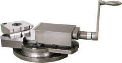 Gibraltar - 4" Jaw Width, 4" Jaw Opening Capacity, Horizontal Swivel Machine Vise - Manual Operation, 2,700 Lb Capacity, 1 Station, 13-1/2" Long x 4-1/2" High x 1-1/2" Deep, 1-1/2" Jaw Height, Cast Iron - Eagle Tool & Supply