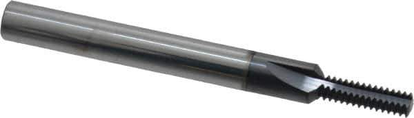 Scientific Cutting Tools - 1/4-28 Thread, 1/4" Shank Diam, AlTiN+ Coating, Solid Carbide Straight Flute Thread Mill - 3 Flutes, 2-1/2" OAL, 1/4" Min Noml Diameter - Eagle Tool & Supply