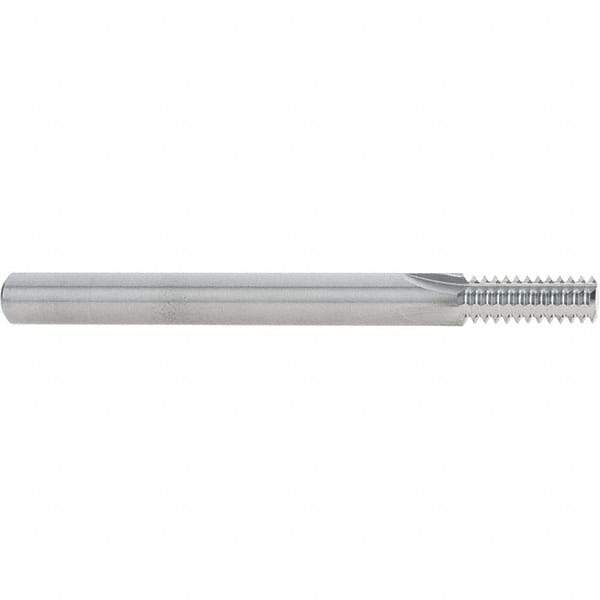 Scientific Cutting Tools - 3/8-16 Thread, 5/16" Shank Diam, Bright Coating, Solid Carbide Straight Flute Thread Mill - 4 Flutes, 3-1/2" OAL, 3/8" Min Noml Diameter - Eagle Tool & Supply