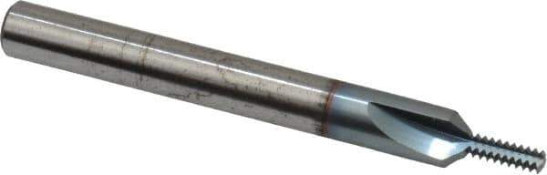 Scientific Cutting Tools - #8-32 Thread, 1/4" Shank Diam, TiCN Coating, Powdered Metal Straight Flute Thread Mill - 3 Flutes, 2-1/2" OAL, #8 Min Noml Diameter - Eagle Tool & Supply