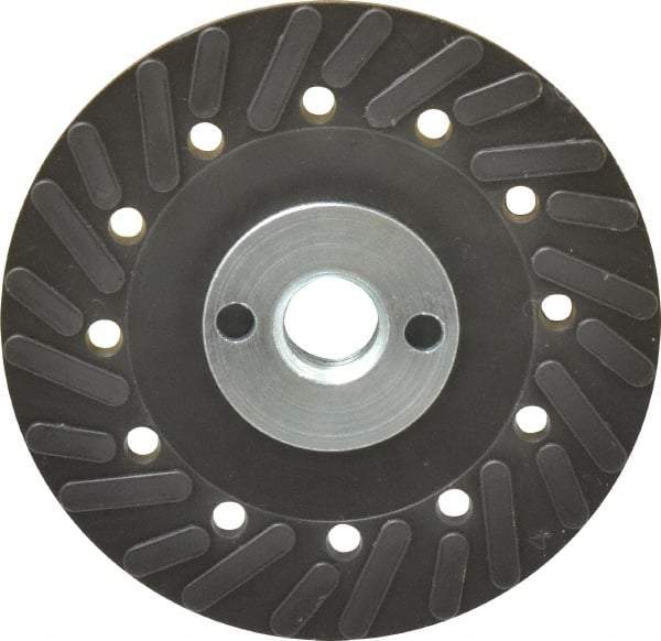Made in USA - 4" Diam Locking Nut Disc Backing Pad - Hard Density, 20,000 RPM - Eagle Tool & Supply