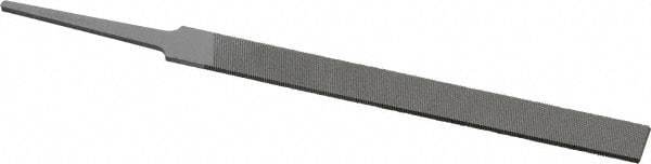 Grobet - 4" Standard Precision Swiss Pattern Equalling File - Double Cut, 13/32" Width Diam x 5/64" Thick, With Tang - Eagle Tool & Supply