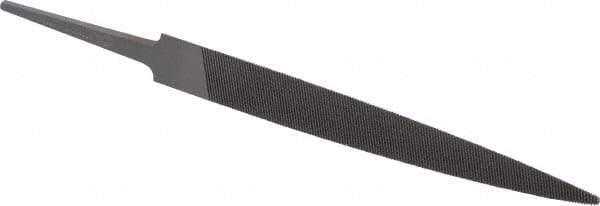 Grobet - 4" Standard Precision Swiss Pattern Half Round File - Double Cut, 15/32" Width Diam x 9/64" Thick, With Tang - Eagle Tool & Supply