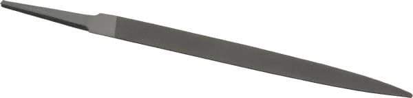 Grobet - 6" Standard Precision Swiss Pattern Half Round File - Double Cut, 19/32" Width Diam x 3/16" Thick, With Tang - Eagle Tool & Supply