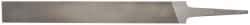Grobet - 6" Standard Precision Swiss Pattern Hand File - Double Cut, 3/4" Width Diam x 5/32" Thick, With Tang - Eagle Tool & Supply