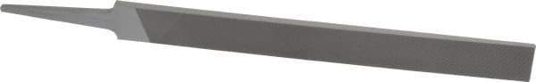 Grobet - 8" Standard Precision Swiss Pattern Hand File - Double Cut, 29/32" Width Diam x 3/16" Thick, With Tang - Eagle Tool & Supply