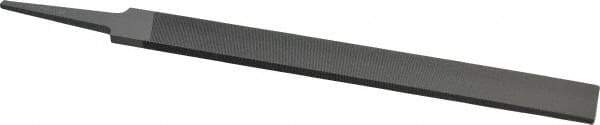 Grobet - 8" Standard Precision Swiss Pattern Hand File - Double Cut, 29/32" Width Diam x 3/16" Thick, With Tang - Eagle Tool & Supply