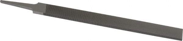 Grobet - 10" Standard Precision Swiss Pattern Hand File - Double Cut, 1" Width Diam x 1/4" Thick, With Tang - Eagle Tool & Supply