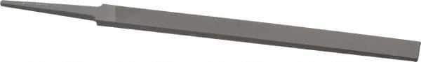 Grobet - 6" Standard Precision Swiss Pattern Regular Pillar File - Double Cut, 1/2" Width Diam x 11/64" Thick, With Tang - Eagle Tool & Supply