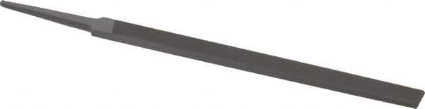 Grobet - 6" Standard Precision Swiss Pattern Regular Pillar File - Double Cut, 1/2" Width Diam x 11/64" Thick, With Tang - Eagle Tool & Supply