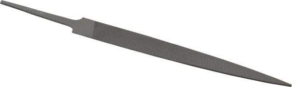 Grobet - 4" Standard Precision Swiss Pattern Warding File - Double Cut, 1/2" Width Diam x 3/64" Thick, With Tang - Eagle Tool & Supply