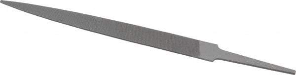 Grobet - 6" Standard Precision Swiss Pattern Warding File - Double Cut, 5/8" Width Diam x 5/64" Thick, With Tang - Eagle Tool & Supply