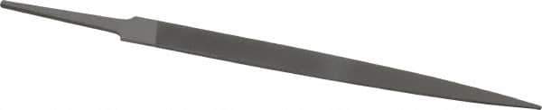 Grobet - 6" Standard Precision Swiss Pattern Warding File - Double Cut, 5/8" Width Diam x 5/64" Thick, With Tang - Eagle Tool & Supply