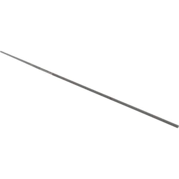 Grobet - 4" Standard Precision Swiss Pattern Round Parallel File - Double Cut, 1/16" Width Diam, With Tang - Eagle Tool & Supply