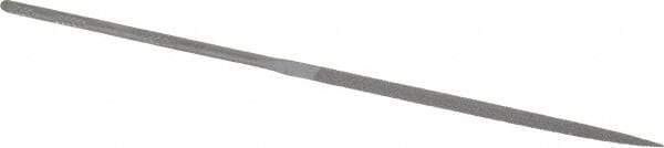 Grobet - 6-1/4" Needle Precision Swiss Pattern Three Square File - Round Handle - Eagle Tool & Supply