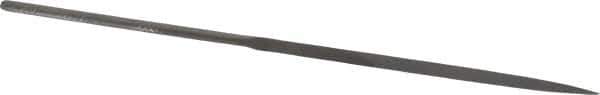 Grobet - 6-1/4" Needle Precision Swiss Pattern Three Square File - Round Handle - Eagle Tool & Supply