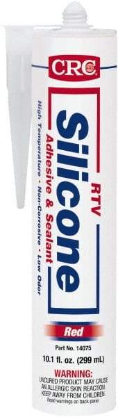 CRC - 12 oz Cartridge Red Silicone Sealant - -80 to 500°F Operating Temp, 60 min Tack Free Dry Time, 24 hr Full Cure Time - Eagle Tool & Supply