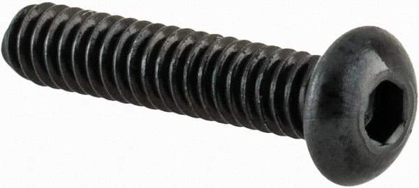 Value Collection - #3-48 UNC Hex Socket Drive, Button Screw - Alloy Steel, Black Oxide Finish, Fully Threaded, 1/2" Length Under Head - Eagle Tool & Supply