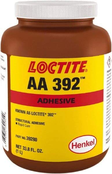 Loctite - 33.18 oz Bottle Two Part Acrylic Adhesive - 15 min Working Time, 2,500 psi Shear Strength - Eagle Tool & Supply