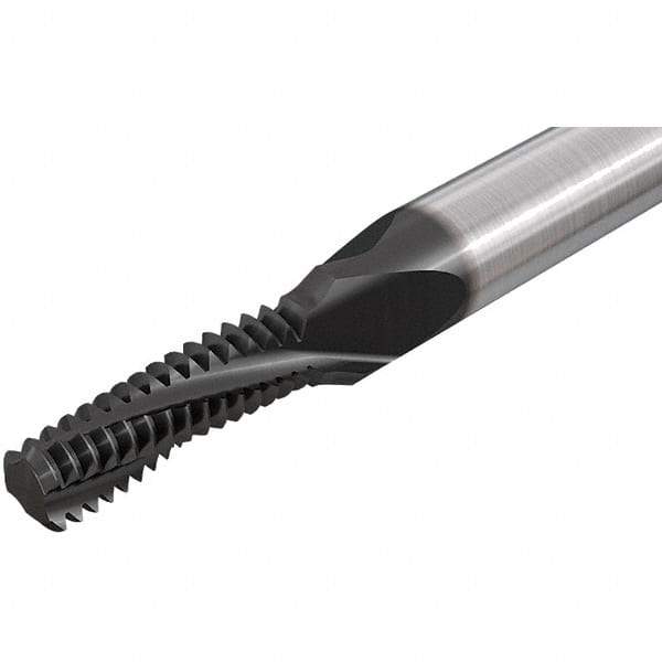 Iscar - M8x1.25 ISO, 1/4" Cutting Diam, 3 Flute, Solid Carbide Helical Flute Thread Mill - Internal Thread, 0.76" LOC, 2-1/2" OAL, 1/4" Shank Diam - Eagle Tool & Supply