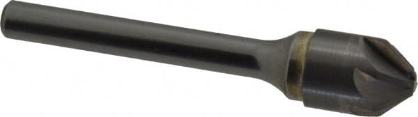 SGS - 1/2" Head Diam, 1/4" Shank Diam, 6 Flute 82° Solid Carbide Countersink - Eagle Tool & Supply