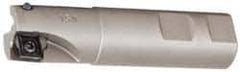 Iscar - 1" Cut Diam, 0.56" Max Depth of Cut, 1" Shank Diam, 4" OAL, Indexable Square Shoulder End Mill - AD..1505.., HM90 AD..1505 Inserts, Weldon Shank, 90° Lead Angle, Series Heli2000 - Eagle Tool & Supply