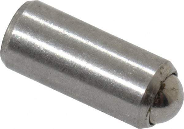 Gibraltar - 0.284" Body Length x 1/8" Body Diam, 0.75 Lb Init to 2.5 Lb Final End Force, Stainless Steel Press Fit Ball Plunger - 0.093" Ball Diam, 0.035" Max Ball Reach, +0.0010; +0.0020" Tolerance - Eagle Tool & Supply