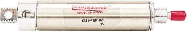 ARO/Ingersoll-Rand - 1" Stroke x 1-1/16" Bore Single Acting Air Cylinder - 1/8 Port, 5/16-24 Rod Thread, 200 Max psi, -40 to 160°F - Eagle Tool & Supply