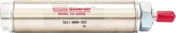 ARO/Ingersoll-Rand - 1" Stroke x 1-1/2" Bore Single Acting Air Cylinder - 1/8 Port, 7/16-20 Rod Thread, 200 Max psi, -40 to 160°F - Eagle Tool & Supply