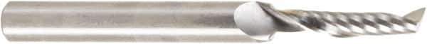 Amana Tool - 3/16" Cutting Diam x 7/8" Length of Cut, 1 Flute, Upcut Spiral Router Bit - Uncoated, Right Hand Cut, Solid Carbide, 2-1/2" OAL x 1/4" Shank Diam, 30° Helix Angle - Eagle Tool & Supply