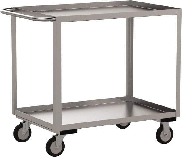 Jamco - 1,200 Lb Capacity, 24" Wide x 48" Long x 39" High Shelf Cart - 2 Shelf, Stainless Steel - Eagle Tool & Supply