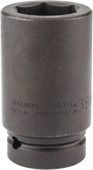 Proto - 1" Drive 38mm Deep Impact Socket - 6 Points, 4" OAL - Eagle Tool & Supply