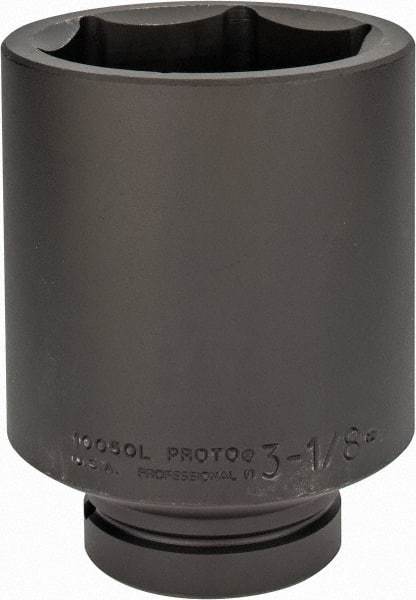 Proto - 1" Drive 3-1/8" Deep Impact Socket - 6 Points, 5-1/2" OAL - Eagle Tool & Supply