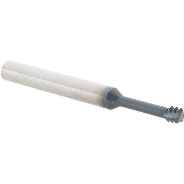 Iscar - 1/4-20 UNC, 0.187" Cutting Diam, 3 Flute, Solid Carbide Helical Flute Thread Mill - Internal Thread, 3/4" LOC, 2-1/2" OAL, 1/4" Shank Diam - Eagle Tool & Supply
