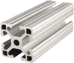 80/20 Inc. - 72 Inches Long x 1-1/2 Inches Wide x 1-1/2 Inches High, T Slotted Aluminum Extrusion - 0.8986 Square Inches, Clear Anodized Finish - Eagle Tool & Supply