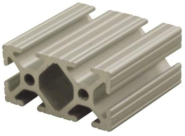 80/20 Inc. - 97 Inches Long x 1 Inch Wide x 2 Inches High, T Slotted Aluminum Extrusion - 0.7914 Square Inches, Clear Anodized Finish - Eagle Tool & Supply