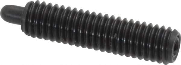 Vlier - 10-32, 3/4" Thread Length, 1/8" Plunger Projection, Steel Threaded Spring Plunger - 0.091 - 0.092" Max Plunger Diam, 3/4" Plunger Length, 2.9 Lb Init End Force, 11.1 Lb Final End Force - Eagle Tool & Supply