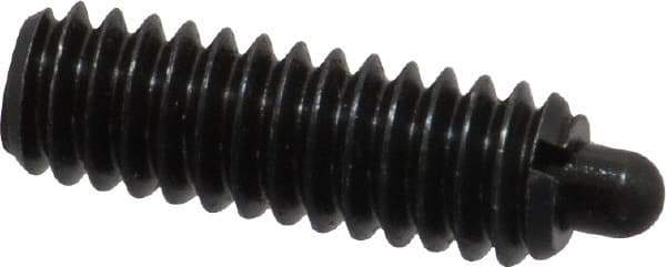 Vlier - 1/4-20, 3/4" Thread Length, 1/8" Plunger Projection, Steel Threaded Spring Plunger - 0.117 - 0.118" Max Plunger Diam, 3/4" Plunger Length, 2 Lb Init End Force, 9 Lb Final End Force - Eagle Tool & Supply