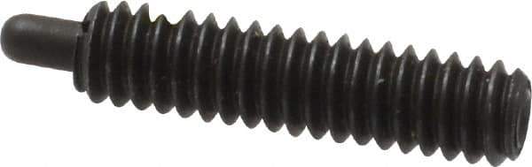 Vlier - 1/4-20, 1" Thread Length, 3/16" Plunger Projection, Steel Threaded Spring Plunger - 0.117 - 0.118" Max Plunger Diam, 1" Plunger Length, 3 Lb Init End Force, 13 Lb Final End Force - Eagle Tool & Supply