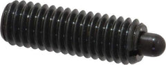 Vlier - 3/8-16, 1-1/8" Thread Length, 3/16" Plunger Projection, Steel Threaded Spring Plunger - 0.186 - 3/16" Max Plunger Diam, 1-1/8" Plunger Length, 5.5 Lb Init End Force, 14.5 Lb Final End Force - Eagle Tool & Supply