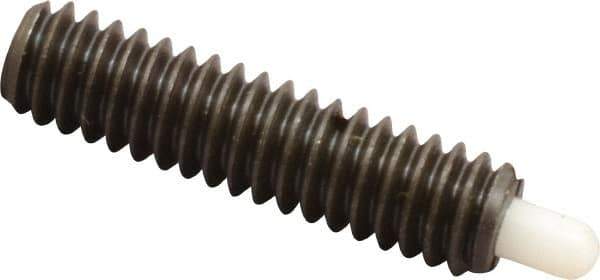 Vlier - 1/4-20, 1" Thread Length, 3/16" Plunger Projection, Steel Threaded Spring Plunger - 0.116 - 0.118" Max Plunger Diam, 1" Plunger Length, 1 Lb Init End Force, 4 Lb Final End Force - Eagle Tool & Supply
