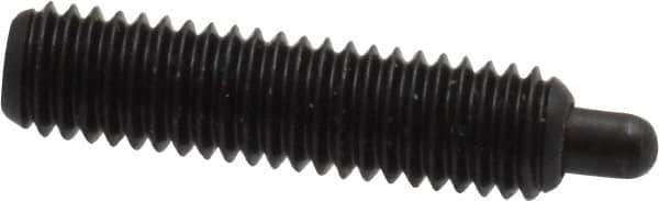 Vlier - 10-32, 3/4" Thread Length, 1/8" Plunger Projection, Steel Threaded Spring Plunger - 0.091 - 0.092" Max Plunger Diam, 3/4" Plunger Length, 2.9 Lb Init End Force, 11.1 Lb Final End Force, 0.063" Hex - Eagle Tool & Supply